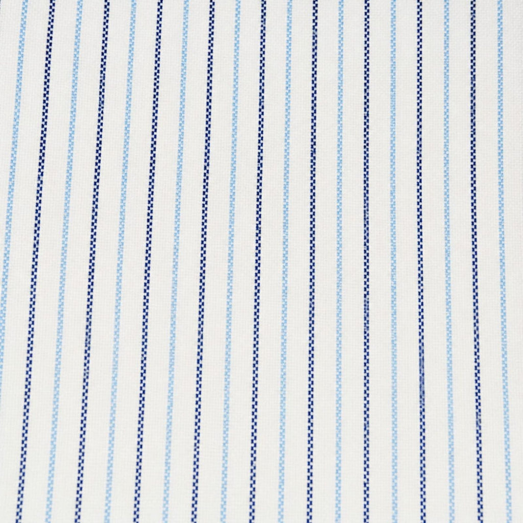 AFAS Custom Size Navy & Sky Blue Alternating Pinstripe Cotton fabric - SKU F0033