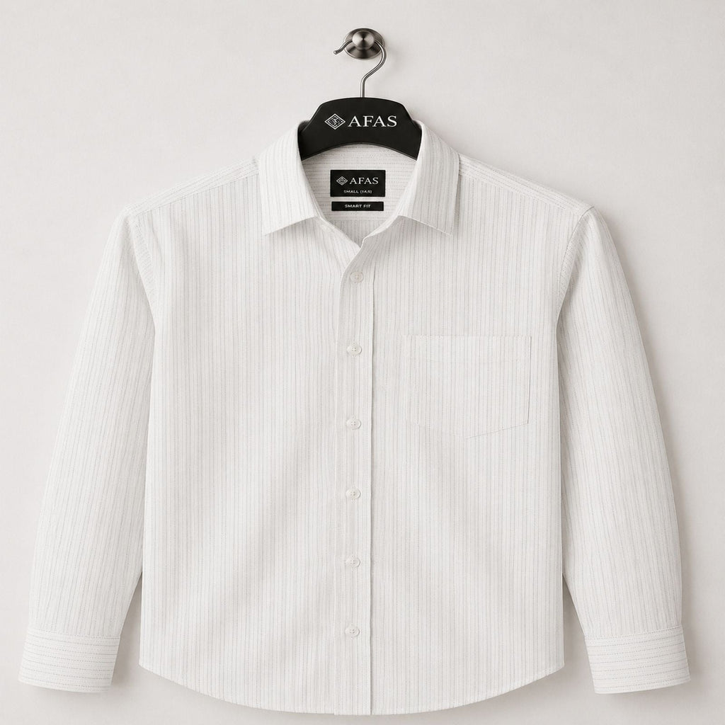AFAS Ready-Made Vertical Stripe cotton Rich Fabric Shirt - SKU S0019