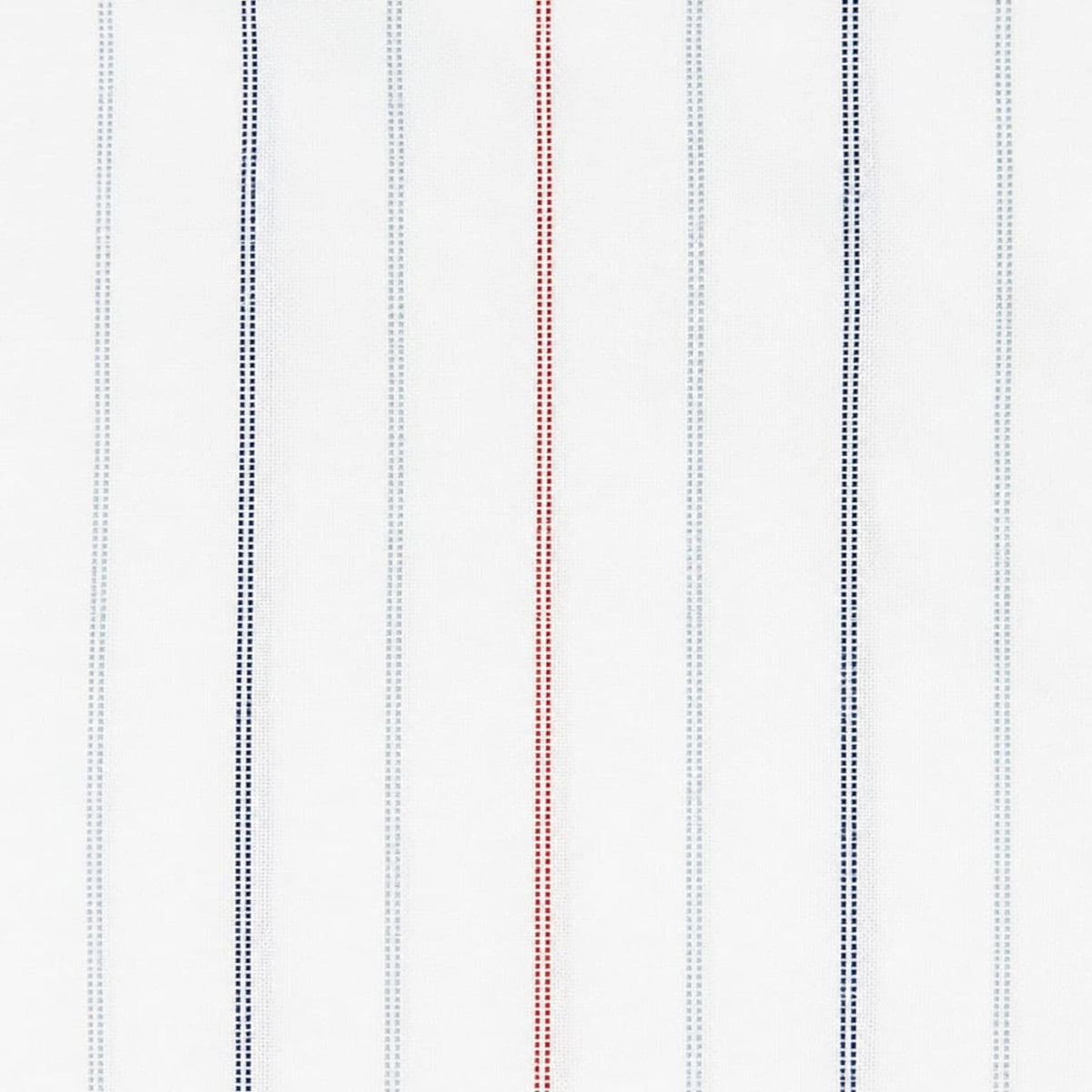 AFAS Custom Size White Shirt with Navy, Grey & Red Vertical Stripes Cotton fabric - SKU F0027