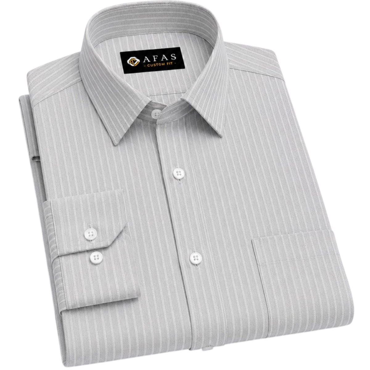 AFAS Custom Size Light Grey & White Bengal Stripe Cotton Fabric - SKU F0039