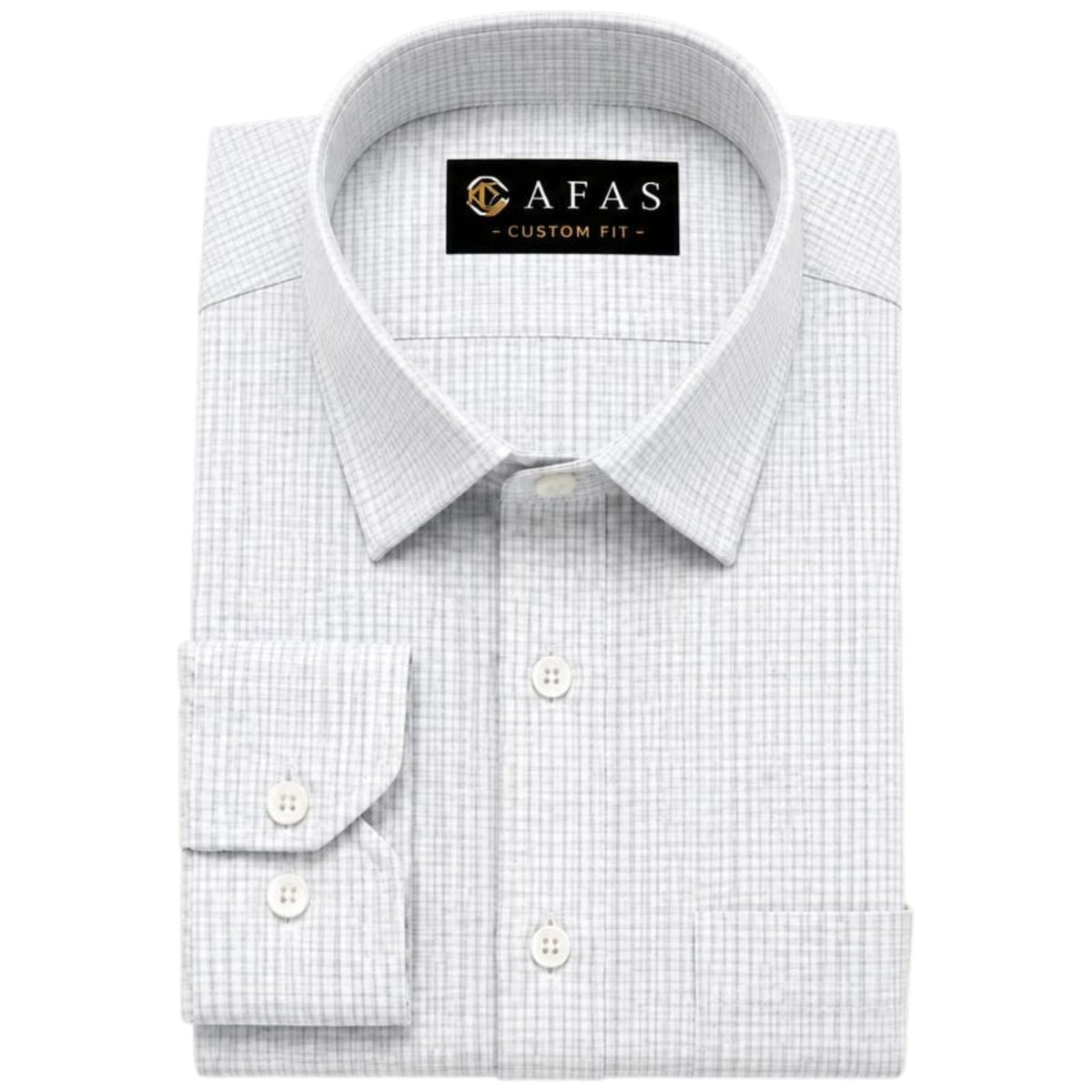 AFAS Custom Size Grey Windowpane Check Cotton fabric - SKU F0032