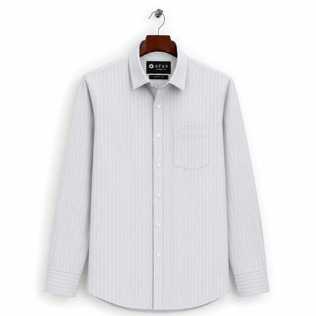 AFAS Ready-Made Vertical Stripe cotton Rich Fabric Shirt - SKU S0004