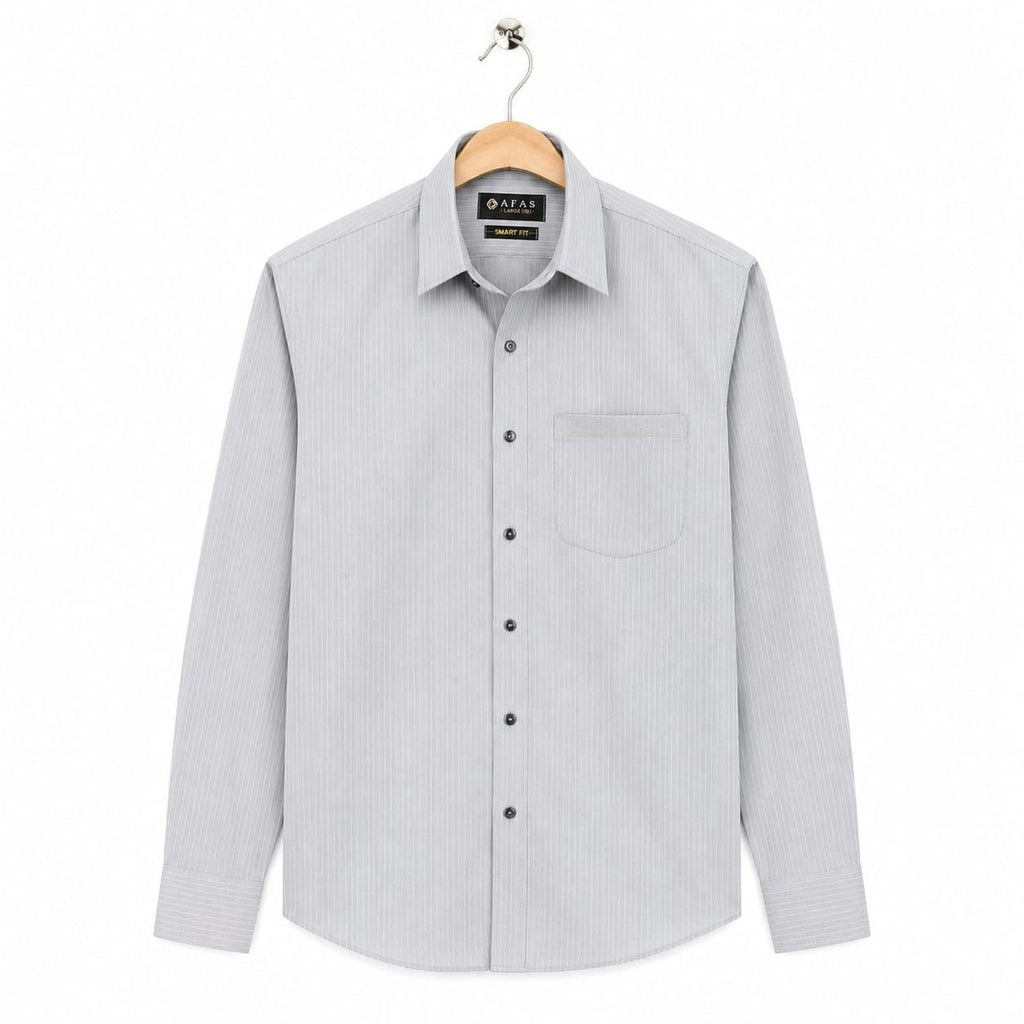 AFAS Ready-Made Vertical Stripe cotton Rich Fabric Shirt - SKU S0003
