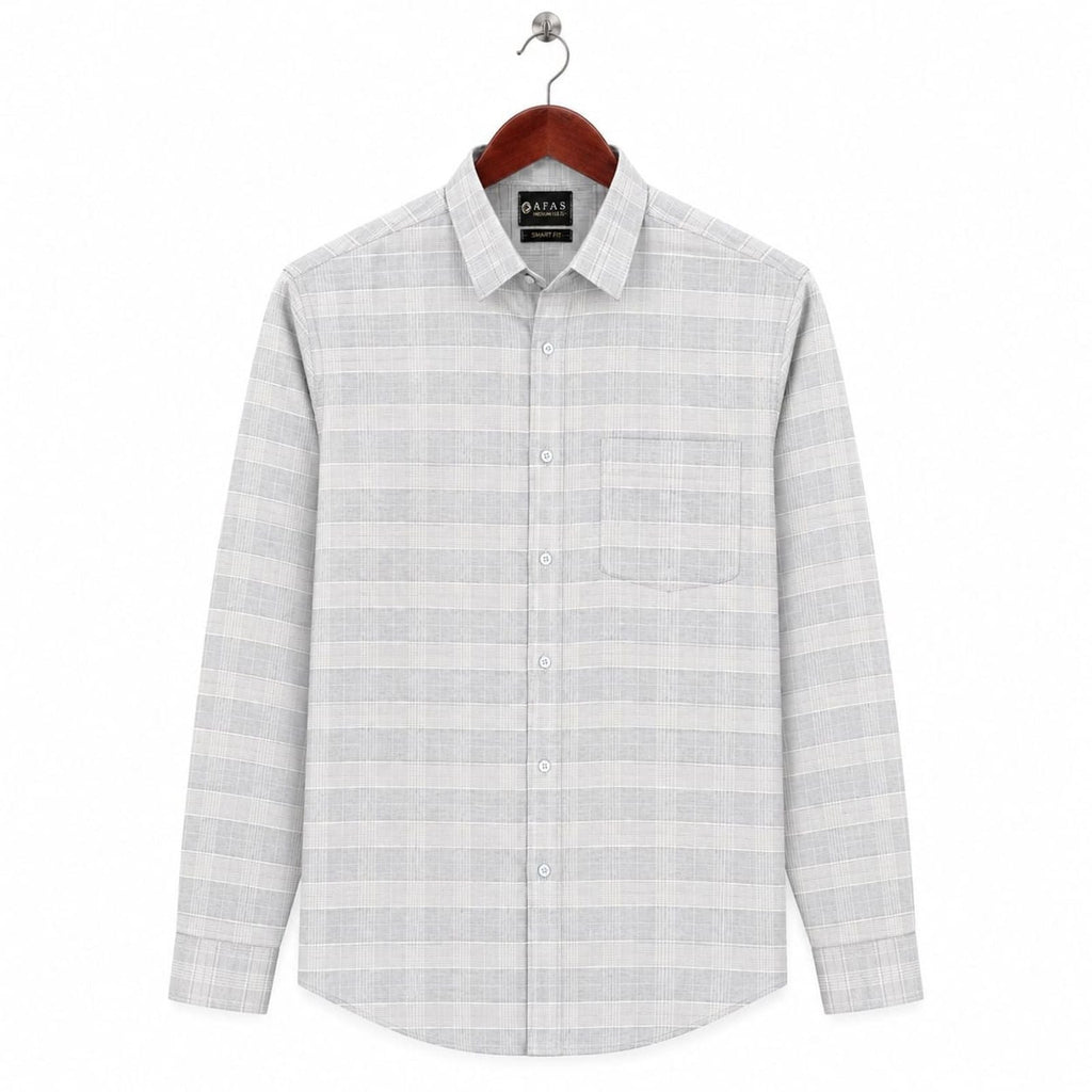 AFAS Ready-Made Gray Lining cotton Rich Fabric Shirt - SKU S0011