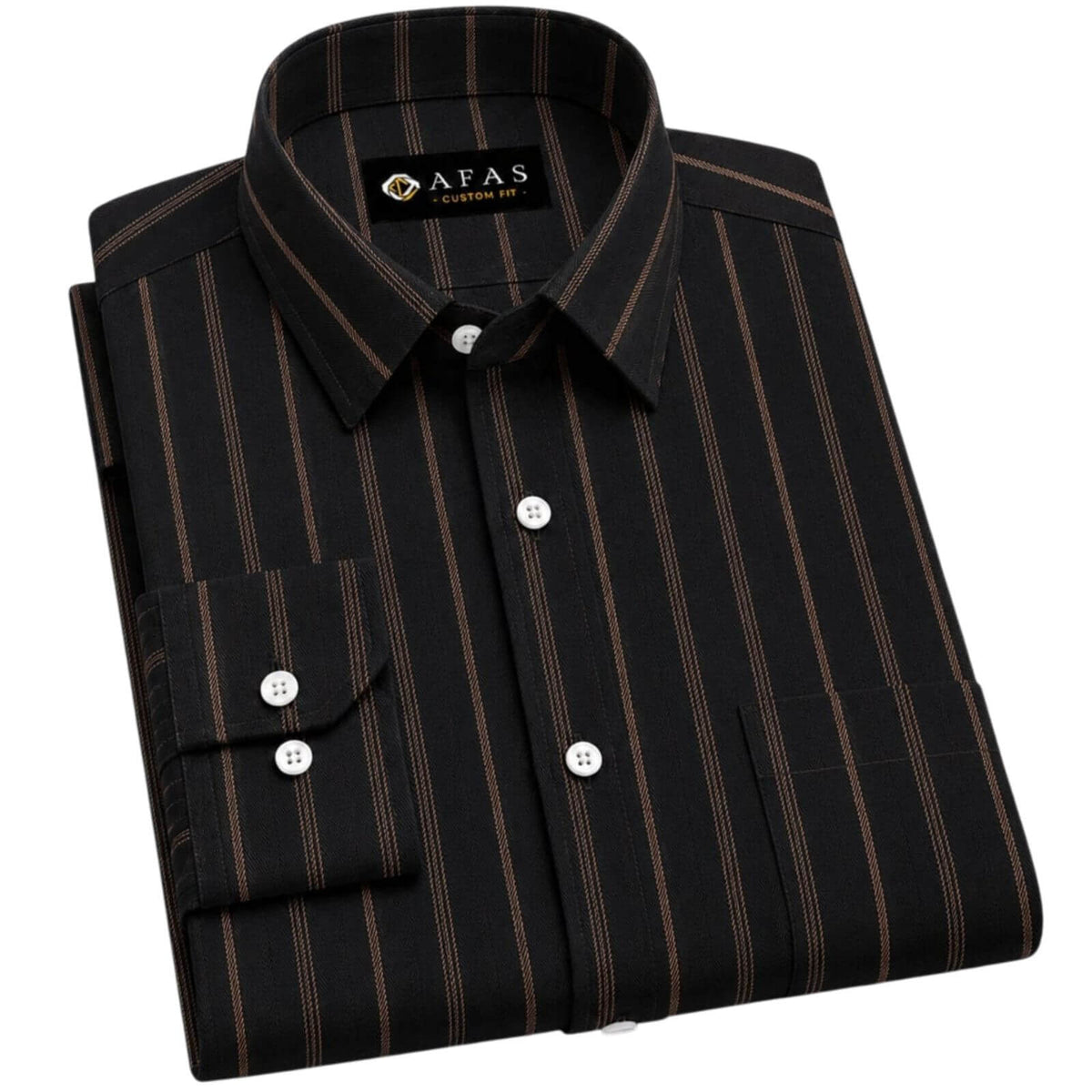 AFAS Custom Size Black Brown Multi Stripe Cotton Fabric SKU F0046