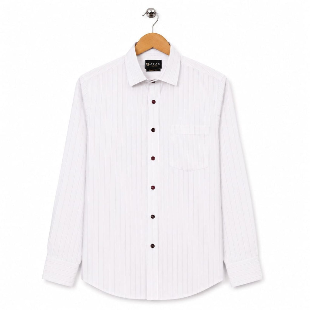 AFAS Ready-Made Vertical Stripe cotton Rich Fabric Shirt - SKU S0013