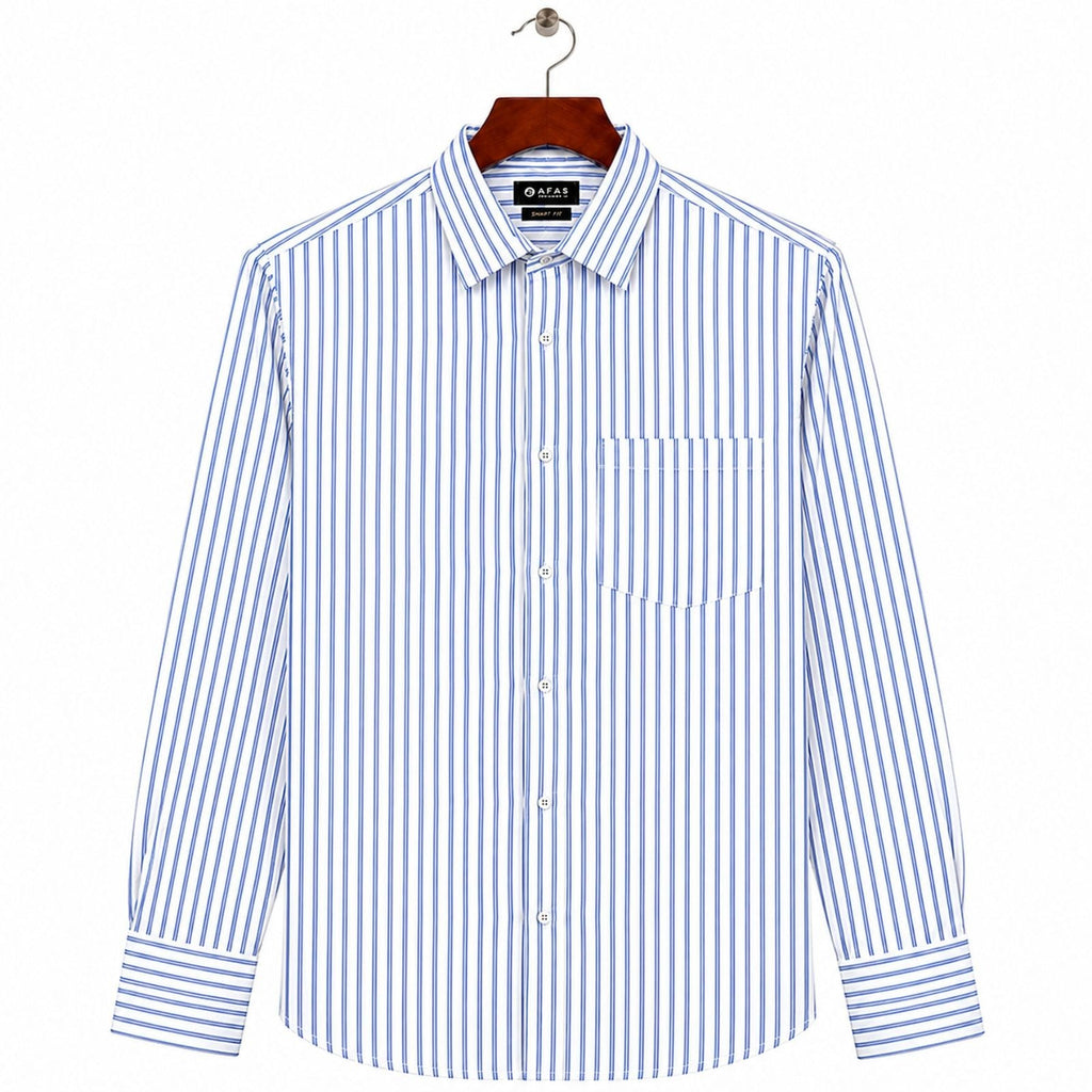 AFAS Ready-Made Vertical Stripe cotton Rich Fabric Shirt - SKU S0014