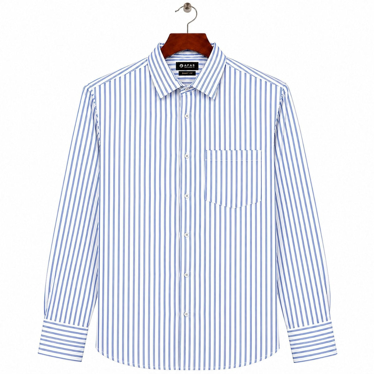 AFAS Ready-Made Vertical Stripe cotton Rich Fabric Shirt - SKU S0014