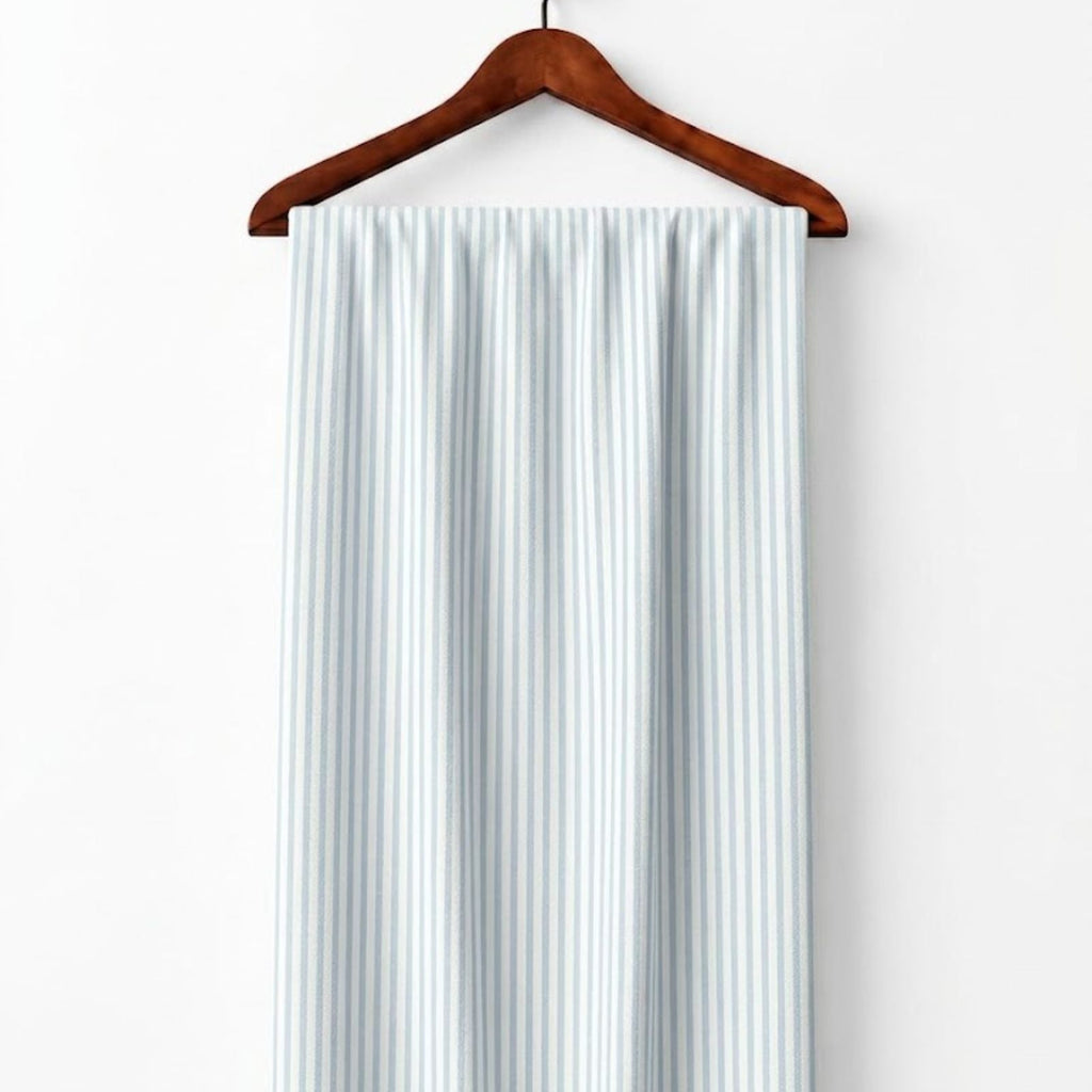 AFAS Custom Size White & Sky Blue Pinstripe Cotton fabric - SKU F0024