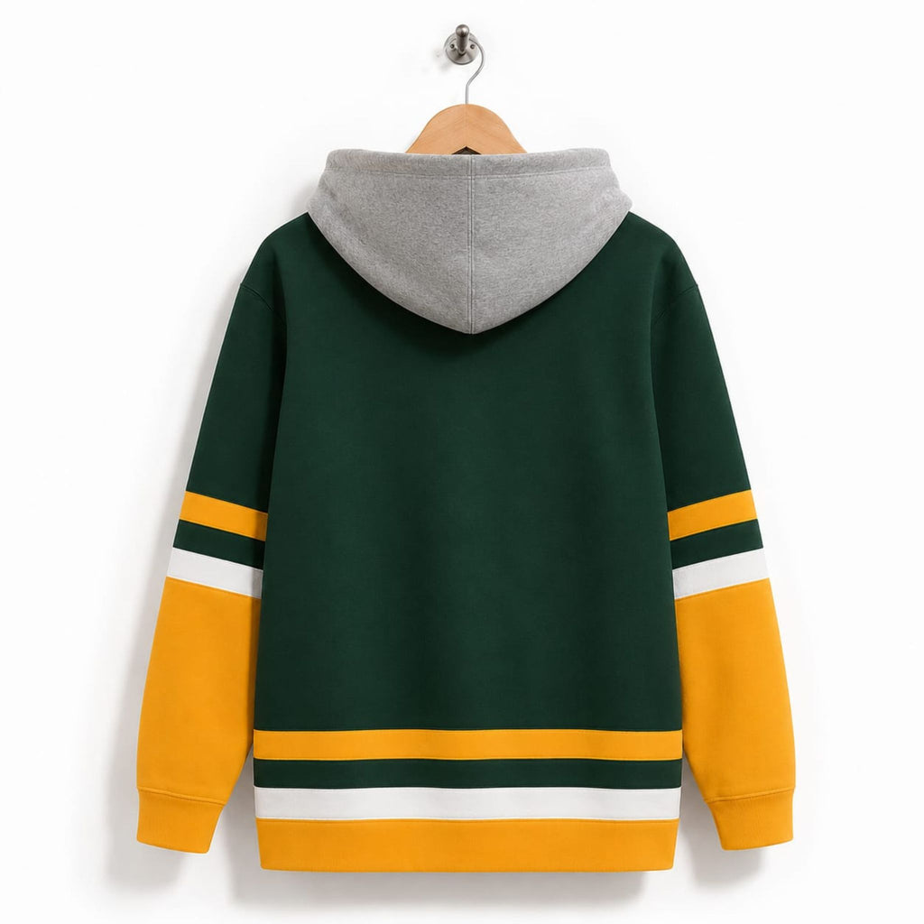 UVM Premium Embroidered Unisex Hoodie – Green & Yellow SKU ! 504