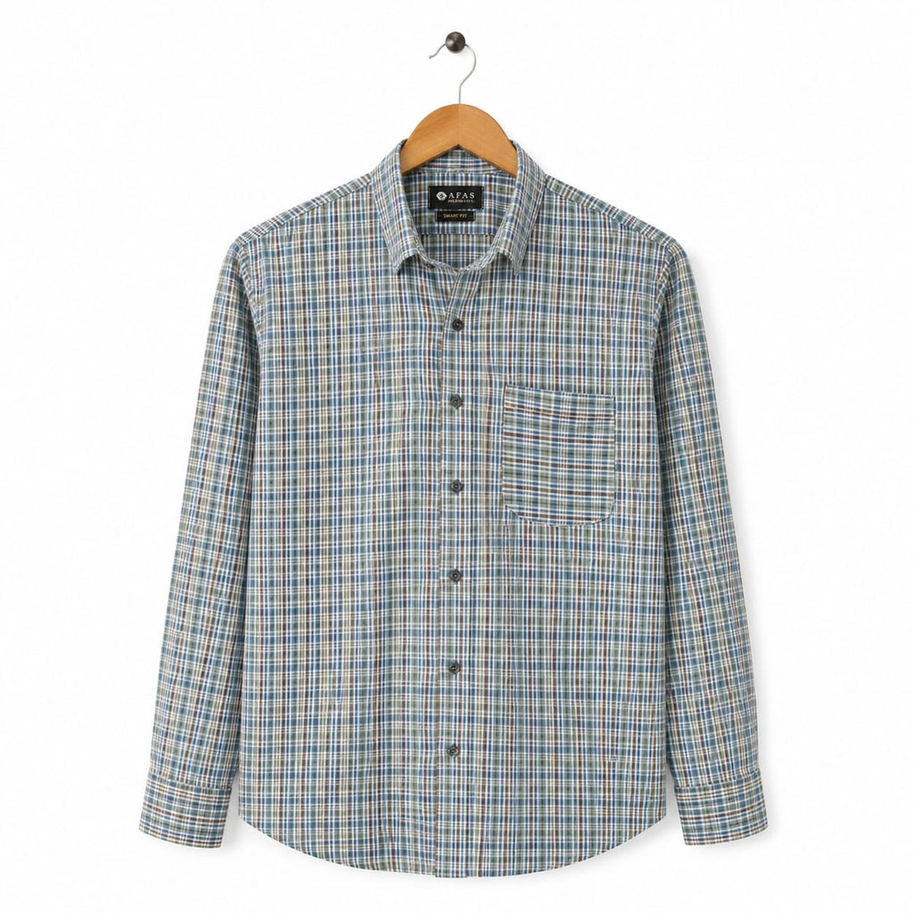 AFAS Ready-Made Multiple Color Check cotton Rich Fabric Shirt - SKU S0001