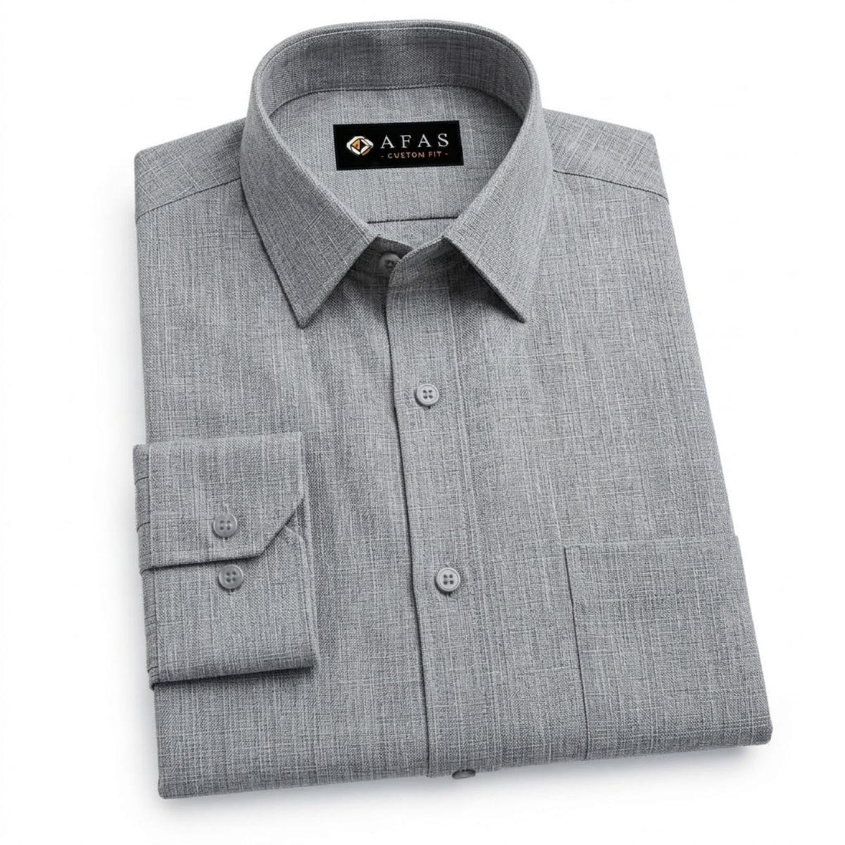 Men's Textured Mid-Grey Linen-Look Irish Cotton Fabric SKU ! 316